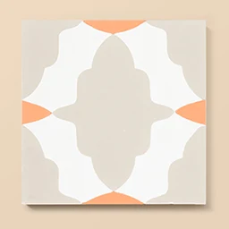a cement tile with orange details a cement tile with orange details